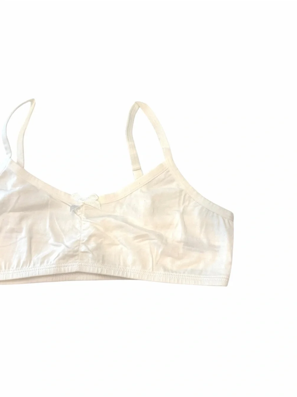 Big Girls Size Large Unlined Bralette White‎ Sample Design Lightweight Stretch